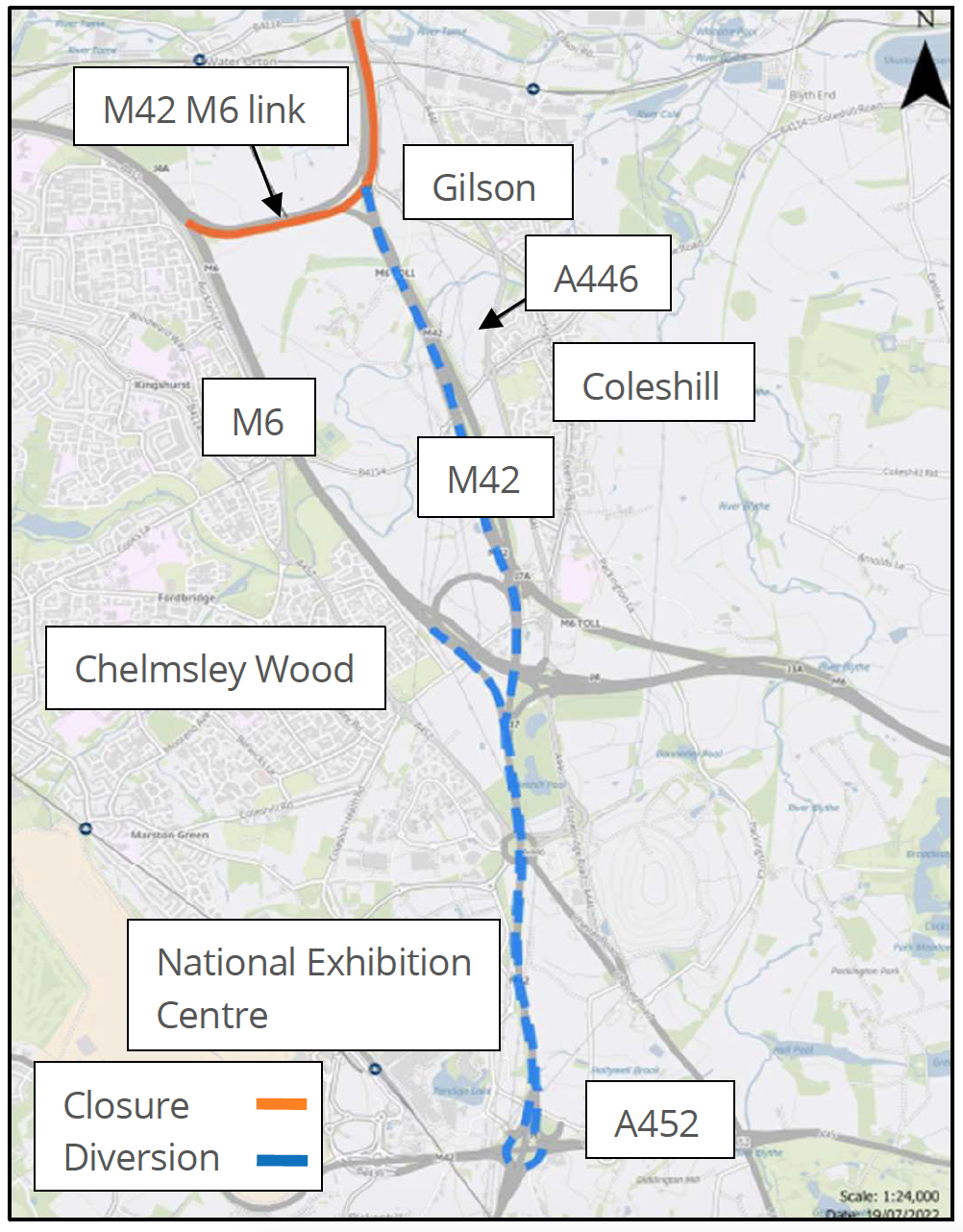 M42 M6 Westbound Link road Overnight Closures 3 October 31 October 